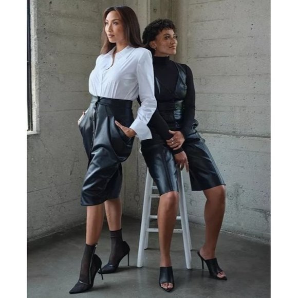 Jeannie Mai X INC Anna May Faux-Leather Bermuda Shorts - Picture 11 of 11